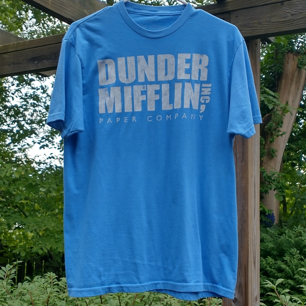 The Office Dunder Mifflin Light Blue Cotton Short Sleeve TShirt